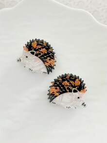 2pcs Cute Animal Element Faux Hedgehog Small Hair Clips, Princess, Bangs, Side Bangs Clips, Suitable For Vacation, Daily Outings, Hairstyle Decoration Accessories, Headband, Bohemian Elegant - Multicolor - View 7