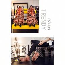 Unisex Paw Claw Slippers Funny Animal Plush Costume Shoes Plush Fuzzy Warm Home House Shoes Slipper Indoor - 大型 + 老虎 - 查看 5