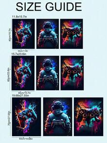 3pcs Unframed Canvas Posters, Modern Art, Cool Gaming Devices, Character Background, Neon Art Oil Painting Posters, Suitable For Bedroom, Living Room, Dining Room, Kitchen, Study, Corridor, Dormitory Decoration, Ideal Gift For Friends, Wall Art, Wall Decor, Home Decor, Room Decor Canvas Painting - Multicolor - View 8
