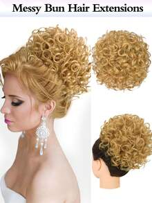 Messy Bun Elastic Drawstring Loose Wave Curly Hair Buns HairPiece Synthetic Hair Bun Hair Extensions Party For Women Daily Use - Multicolor - View 13