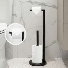 Trintion Independent Bathroom Tissue Holder, Sturdy Metal Bracket, Can Store 4 Rolls Of Tissues Without Installation - Black - View 2