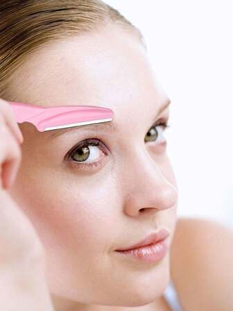 30 piezas/Set Maquinilla de afeitar facial unisex delicada con empaque, recortadora de cejas y depiladora facial, eliminación del vello facial, maquinilla de afeitar facial unisex, herramientas de recorte de cabello, con manga de precisión, depiladora, recortadora de cejas, conveniente para viajar, 1/3/6/12/24 piezas (Rosa)