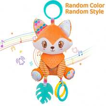 لعبة هزاز للأطفال الصغار للتعليق في السيارة - لعبة ناعمة وجميلة بشكل وحيد القرن / فيل / ثعلب من القماش المخملي، لعبة تعليمية ممتعة للتعليق في عربة الأطفال والسرير لراحة الطفل وصحبته - متعدد الألوان - مشاهدة 11