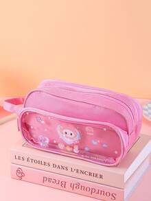 1pc Cartoon Sanrio Pencil Case, Large Capacity Multi-Layer Dirt Resistant Pencil Case, Kulomi, Yuguigou Stationery Bag