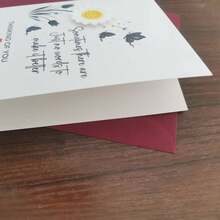 3D Flower "Thinking Of You" Greeting Card With Envelope, Sympathy Card, Thanksgiving Card, Valentine's Day Gift Card, Suitable For Parents, Friends, Loved Ones As Universal Gift Card - Burgundy - View 2