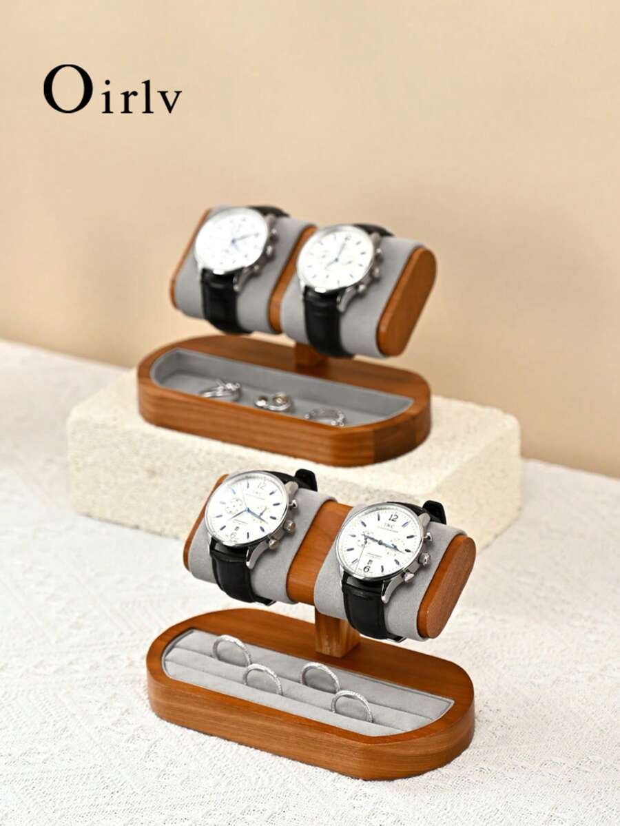 Oirlv 1 PC Wooden Watch Rack Display Stand Watch Storage Organizer Stand Ring Jewelry Holder Display For Wrist Watch Jewelry Rack,Ring, Earring, Jewelry Storage Display Rack,Suitable For Men And Women's Holiday Gifts, Jewelry Storage And Organization