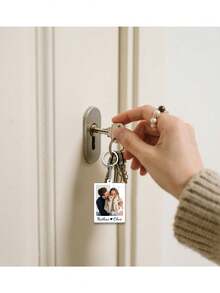 Customized Photo & Text Acrylic Keychain, Personalized Keyring, Couples Keychain, Photo Keychain, Valentine's Day Gift, Birthday Gift, Anniversary Gift, Couples Gift - Multi-colored (acrylic Keychain) - View 4