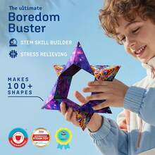 Shape Shifting Box - Award-Winning STEM Fidget Toy With Strong Magnets - Fidget Cube Transforms Into 100+ Shapes, Christmas Stocking Stuffers Gift For Kids, Teens, And Adults (Spaced Out) - Spaced Out - 查看 2