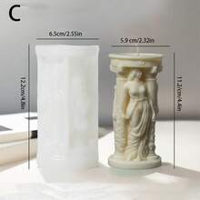 1件希腊女神香氛蜡烛硅胶模具雅典娜DIY欧洲石膏雕像模具树脂工艺品家居装饰和纪念品 - 白色 - 查看 9