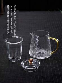 1pc Thickened Glass Patterned Teapot, Kung Fu Teapot, Hammered Design, Heat-Resistant, Suitable For Office, Can Pour Tea & Boil Water, Convenient To Carry, Suitable For Home, Hotel, Camping And Travel, A Very Practical Product - Multicolor - View 5