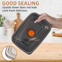 3-Pack/4-Pack Stackable Stainless Steel Lunch Box With Lid, Leak Proof Food Storage Container, Multi-Purpose Dishwasher Safety Lunch Box, Reusable Fresh-Keeping Box With Lid, Suitable For Meal Preparation, Gym, Studio, Picnic Essentials, Refrigerator Storage Container, Microwave Can Use Rectangular Lunch Box - 銀色 - 查看 4