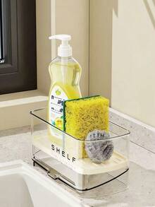 Estante multiusos para fregadero de cocina con barra para paño, estante de drenaje para fregadero, estante de almacenamiento, puede sostener paños, cepillos y estante para condimentos, adecuado para fregaderos sin grifo, estante de almacenamiento para encimera de cocina, accesorios de cocina, decoración del hogar, almacenamiento para fiestas, almacenamiento navideño, almacenamiento de Año Nuevo - Multicolor - Ver 4