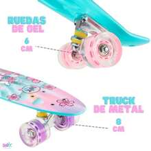 Patineta para Niña Magia Tie Dye Color Azul con Rosa - Azul y Rosa - Ver 4