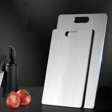 1 Pc - Titanium Alloy Cutting Board, Available In Mini, Small, Medium And Large Sizes. Double-Sided Design To Separate Raw And Cooked Food. Hygienic, Durable, Non-Stick, Suitable For Home Kitchen And Camping Use. Portable, Corrosion-Resistant, Long-Lasting. - Multicolor - View 2
