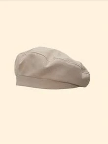 1 chiếc mũ beret đế bằng họa tiết xương cá trơn cho bé gái, mũ co giãn dễ thương, phụ kiện thời trang cho trẻ em, mũ đội hàng ngày, mũ thường ngày. - Nhiều màu - Xem 15