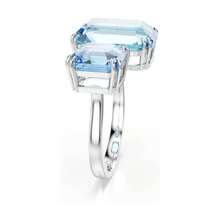 Millenia Open Ring, Octagon Cut, Blue, Rhodium - US 7/EU 55 - View 3