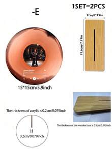 1pc Custom Vinyl Records With Wooden Base Personalized Acrylic Song Plaque Custom Nameplate Records Scannable Music Plaque Art Decor Gift - Multicolor - View 17