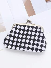 波点完美：女士时尚百搭吻锁零钱包，迷你钱包，小钱包，零钱包，女士钱包，女士钱包，身份证卡夹 - 黑色 - 查看 3