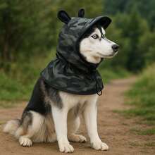 Adjustable Dog Sun Protection Neck Cover, Outdoor Walking Camouflage Sun Hat - Multicolor - View 10