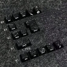 119 Keys Carbon Fiber Texture Keycaps, PC Molded Side-Printed Non-Slip Personalized Keycaps, Highly Attractive - Black - View 4