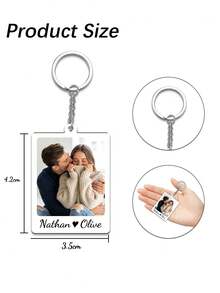 Customized Photo & Text Acrylic Keychain, Personalized Keyring, Couples Keychain, Photo Keychain, Valentine's Day Gift, Birthday Gift, Anniversary Gift, Couples Gift - Multi-colored (acrylic Keychain) - View 7