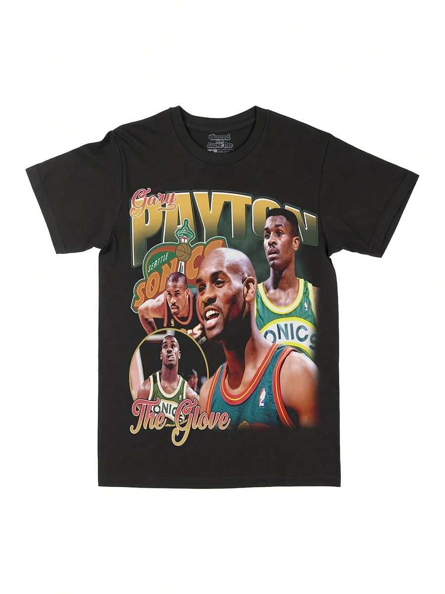 Gary Pay T-Shirt For Graphic Tee - الأسود - مشاهدة 1