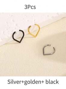 1件装不锈钢假鼻环，心形鼻夹，无需穿孔，摇滚/嘻哈风格男女通用身体饰品