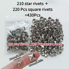 100/320 件 10 毫米方形金字塔银色朋克摇滚珠宝工艺 4 爪金属铆钉，适用于 DIY 皮革铆钉钉、包包、衣服、鞋子金属方形铆钉