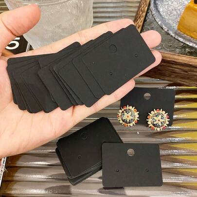 Earring Display Cassette 100/200 Earring Cards Are Used For Jewelry (White/Black -4.5x3.2 Cm), Jewelry Supplies/Jewelry Item Display And Packaging Supplies , Makeup Room Decor