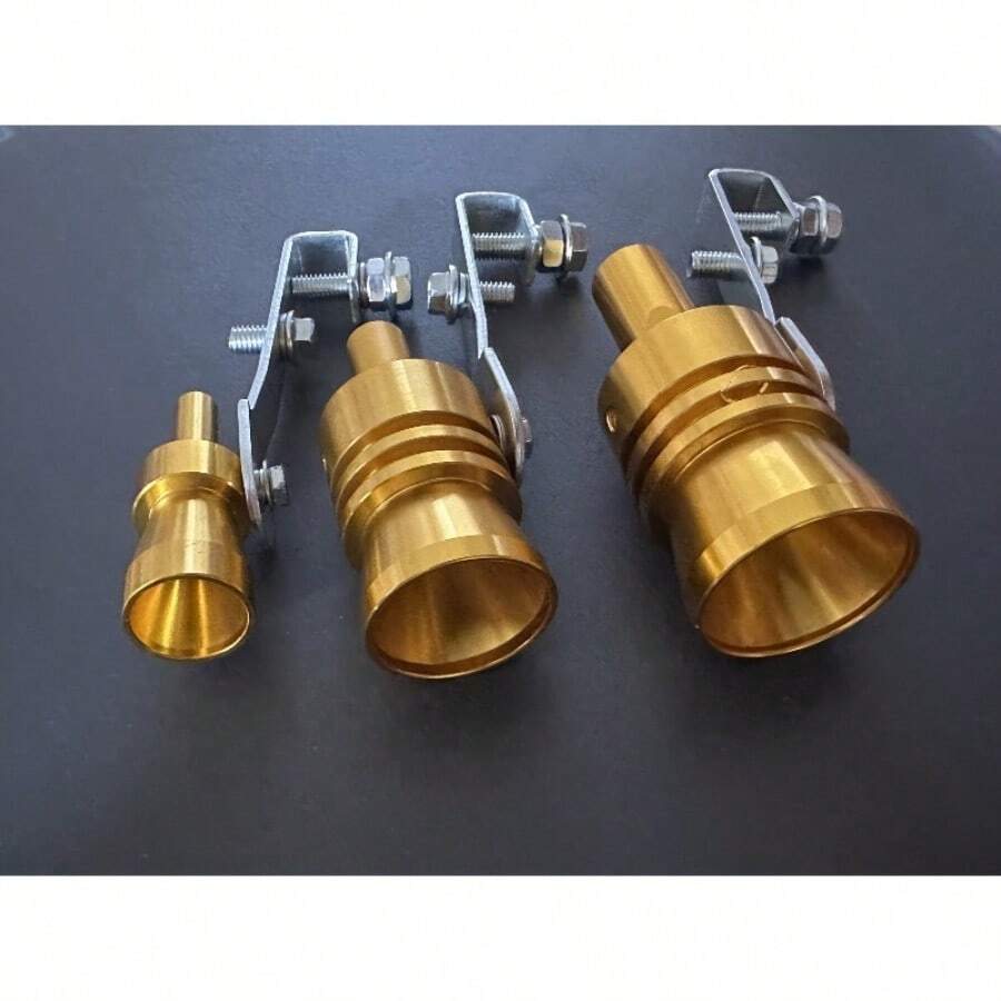 1个涡轮排气管尾嘴模拟器，铝制排气阀噪音发生器，适用于摩托车、卡车、汽车、越野车 - 造型配件、摩托车升级、时尚汽车零件、趣味车辆附加组件、高品质金属、精密工程组件、排气模拟器、汽车声音增强器、卡车车主、汽车爱好者
