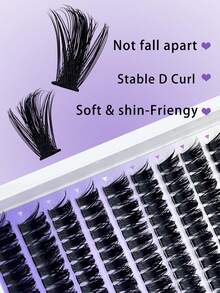 ELYCO 60D Plus-0.07D-8-16Mix 12 Rows 240 Clusters D-Curl Series P Thick Volume Lashes - Intense Eye Enlargement & Reusable - D - View 5