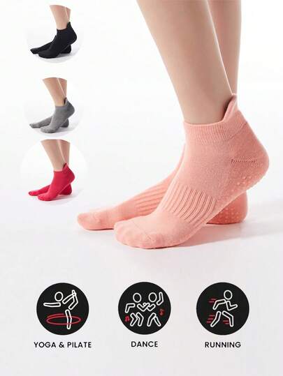 New Thickened Warm Thermal Lined Non-Slip Yoga Socks, Round Toe, Suitable For Ballet, Sports, Winter