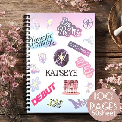 1pc Spiral Blank Notebook | Belongs To KATSEYE Idol K-Pop Group, Mixed Color Pages, Pure White Notebook, Ideal Gift For Fans And Friends