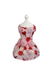 1pc Small/Medium Pet Dress, Cute Princess Style For Dogs & Cats, Valentine's Day