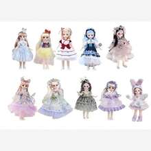 Muñeca BJD de 30cm para niña, Con música juguete para el cuerpo, muñeca Kawaii móvil de 15 articulaciones con ropa de moda, vestido de pelo suave, juguetes para niñas, muñeca de regalo de cumpleaños YD9G - Multicolor - Ver 9