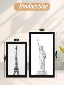 A3/A4/A5 Classic Photo Frame, Suitable For Wall/Desk, Matte Black/White/Light Wood Grain, Multi-Functional Document Frame, Faux Wood Grain - Multicolor - View 3