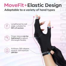 Modelones Guantes UV sin Dedos con Tejido UPF para Manicura de Gel y Lámparas de U?as - gris claro púrpura - Ver 7