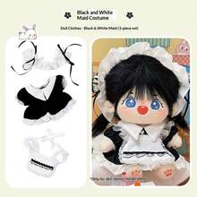 20 cm Vêtements de poupée Robe de poupée aléatoire Changement de robe de poupée Vêtements en peluche Accessoires de poupée vivante (Vêtements seulement, pas de poupée, accessoires de couleur aléatoire) - Multicolore - Voir 9