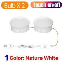 LED化妆镜灯，USB 5V触摸感应可调光化妆灯，专业美容照明，适用于梳妆台、浴室、卧室，三种色温可调，无频闪，自然白光（可伸缩电源线），可选2/6/10/14个灯泡，白色/粉色 - Makeup Mirror Lights(Stepless Dimmable) - 查看 21