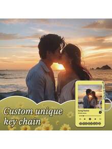 訂製相片刻字鑰匙扣，個性化情侶形象鑰匙扣，是最完美的週年紀念禮物，男女皆宜的獨特禮物