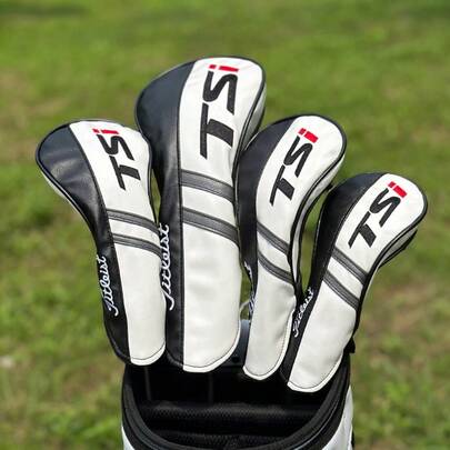 New TSI Logo Driver Covers Fairway Wood Headcover Hybrid Cover PU Leather Headcover Golf Head Cover