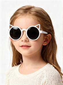 Set de 5 piezas - Juego de gafas de moda para niños, gafas con estilo de margarita lindas, gafas con tema de margarita fresca, gafas con estilo de orejas de gato - Multicolor - Ver 4