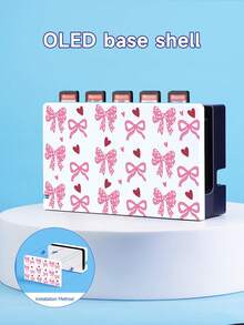 1 pièce Étui de protection avec motif nœud rose et cœur, compatible avec Switch/Switch 2, Switch 2 (2025)/Switch OLED/Switch NS/Switch Lite. Comprend un étui de rangement, un support avec fente pour carte, une housse de protection douce et agréable pour la peau. Meilleur cadeau pour les joueurs de Switch - Multicolore - Voir 11