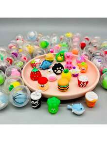 1/10pcs Rotatable Plastic Egg-Shaped Capsules (Toys Not Included), Suitable As Fun Surprise Birthday Party Gifts, Gashapon Capsules, Gift Bag Fillers, Doll Toys And Candy Vending Machine Small Gift Capsules - Multicolor - View 1