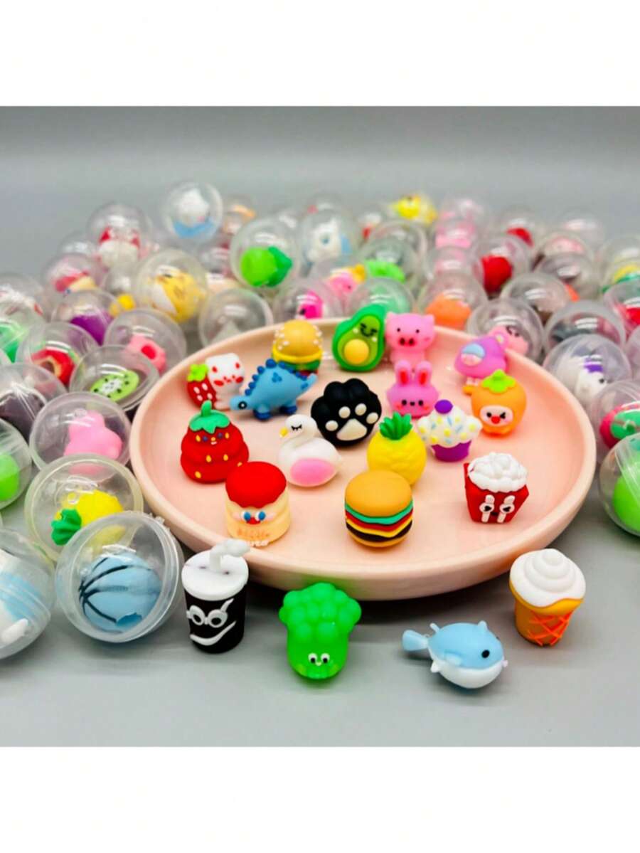 1/10pcs Rotatable Plastic Egg-Shaped Capsules (Toys Not Included), Suitable As Fun Surprise Birthday Party Gifts, Gashapon Capsules, Gift Bag Fillers, Doll Toys And Candy Vending Machine Small Gift Capsules - Multicolor - View 1