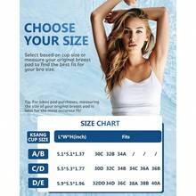 - Insertos impermeables para traje de bao, 4 pares de almohadillas para orejas de traje de bao, insercin push para mujer, relleno de bikini con borde cosido - negro beige blanco + A / B - Ver 6