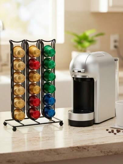 Suporte Organizador de Cápsulas de Café para 42 Cápsulas em Metal Organizador Vertical