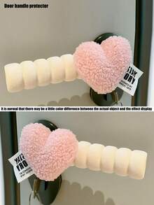 1 Pair Anti-Static Cute Heart-Shaped Door Handle Protective Sleeve, Shock-Proof And Scratch-Resistant - Multicolor - View 2