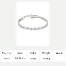 MDFUN 18K白金镀层3.5毫米立方氧化锆经典网球手链（女士） - 3.5mm - 查看 14