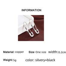 1 Pair Fashion Geometric Design Brooch-Style Earrings With Synthetic Cubic Zirconia Stones, Gift Earrings For Women - Multicolor - View 13